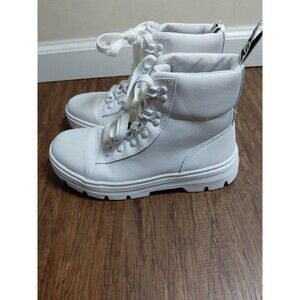 Dr. Martens Women's Combs Poly Casual Lace Up Boot White Ajax Size 7